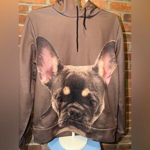 Worlds 2nd Best Boy Dog Face Hoodie - French Bulldog Print